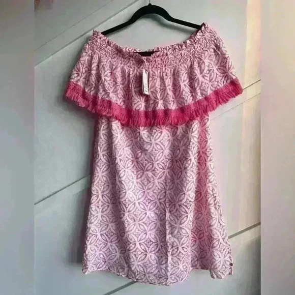 Hatley Women's  Olivia Dress Etched Mandala in Pink and White Boho Short Size XL - Picture 6 of 12